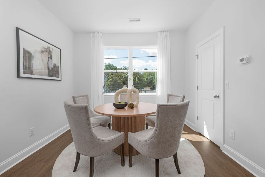 Representative furnished interior of a home built from the Units A-F by Red Cedar Homes in West End Townhomes, Charlotte (Image 16).