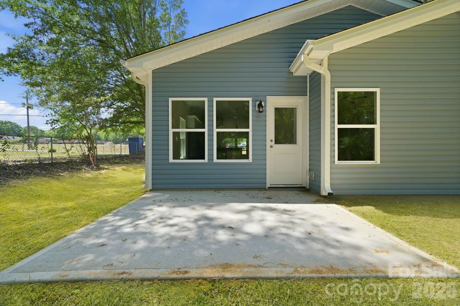 Concrete Patio off the Back Door