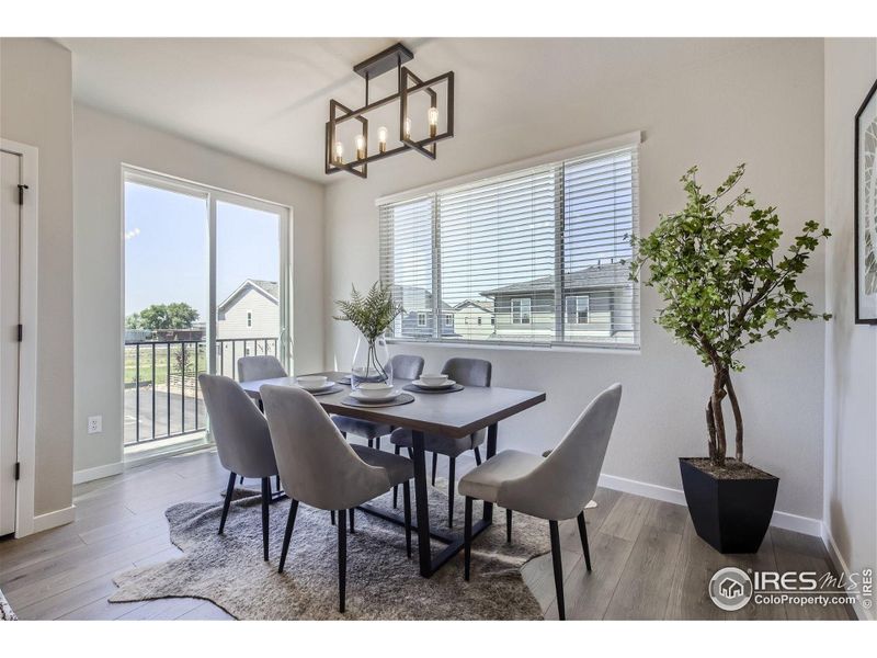 Furnished interior view inside a new home in Waterfield - Townhomes, Fort Collins (Image 20). Furnished interior view inside a new home in Waterfield - Townhomes, Fort Collins (Image 20).