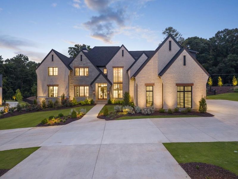 Front exterior of a new home in Lyndon Creek, Milton, GA, highlighting curb appeal (Image 24).