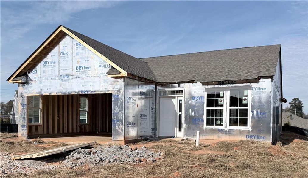 In-progress construction of a new home in Laurel Farms, Dallas, GA (Image 1). In-progress construction of a new home in Laurel Farms, Dallas, GA (Image 1).