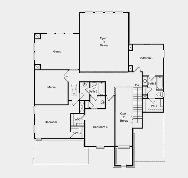 Second Floor Plan - Additional highlights include: extend primary bedroom