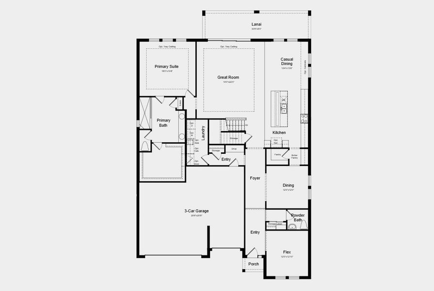 2D floor plan layout for the Waikiki by Taylor Morrison in Hillcrest, San Antonio, FL (Image 3).