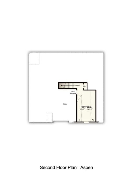 2D floor plan layout for the Aspen by Grant & Co in Villages of Green Meadows, Munford, TN (Image 4).