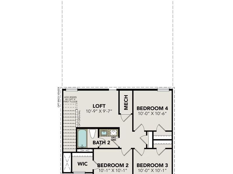 2D floor plan layout of this home in Windmill Estates, Magnolia, TX (Image 3).