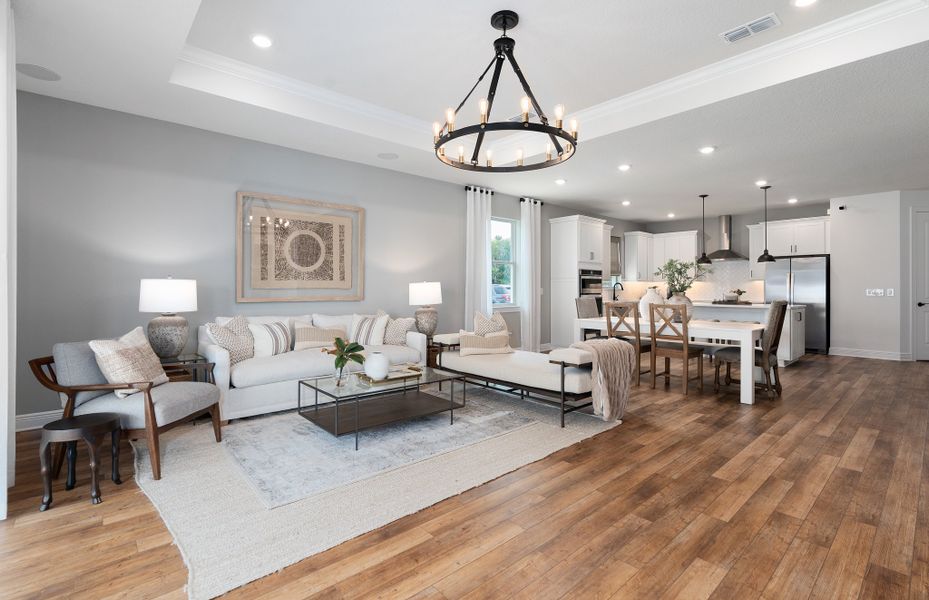 Representative furnished interior of a home built from the Spruce by Pulte Homes in Foothills Preserve, Mount Dora (Image 6). Representative furnished interior of a home built from the Spruce by Pulte Homes in Foothills Preserve, Mount Dora (Image 6).