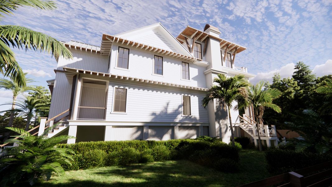Front exterior of a new home in , Isle Of Palms, SC, highlighting curb appeal (Image 2).