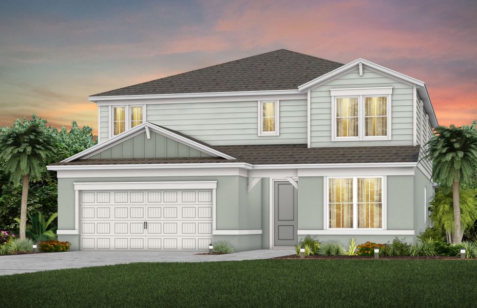 Representative exterior photo of a completed home built from the Yellowstone by Pulte Homes in Canopy Preserve, Deland, FL (Image 2).