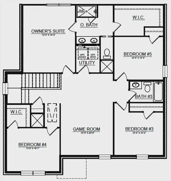2D floor plan layout for the Kinsley by Cambridge Homes in Rolling Ridge, Van Alstyne, TX (Image 8).