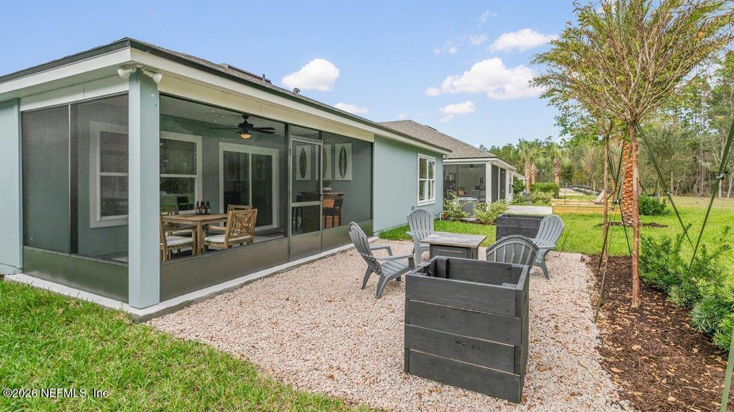 Exterior details and patio area of a home in Sawmill Branch, Palm Coast (Image 28). Exterior details and patio area of a home in Sawmill Branch, Palm Coast (Image 28).