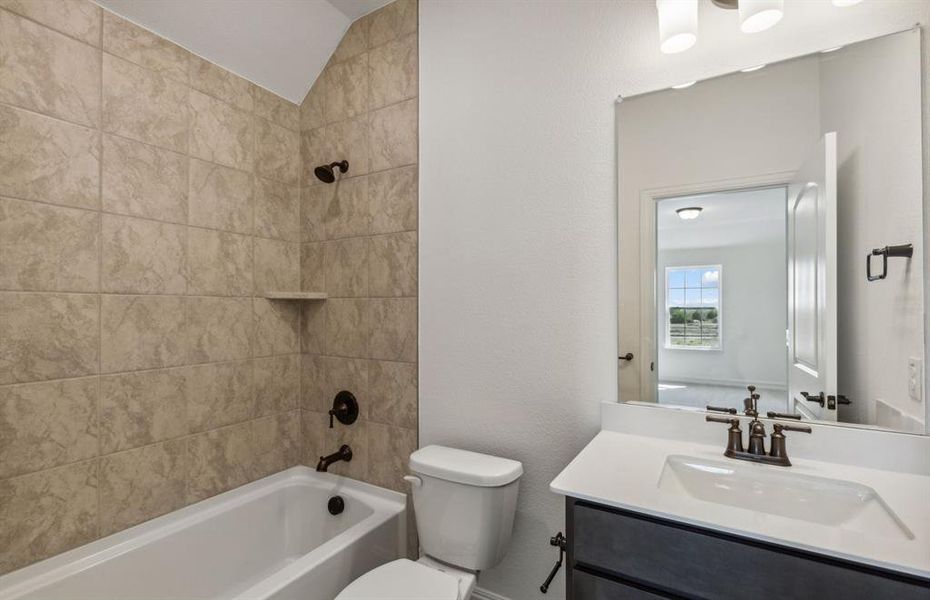 Spacious secondary bathroom*real home pictured