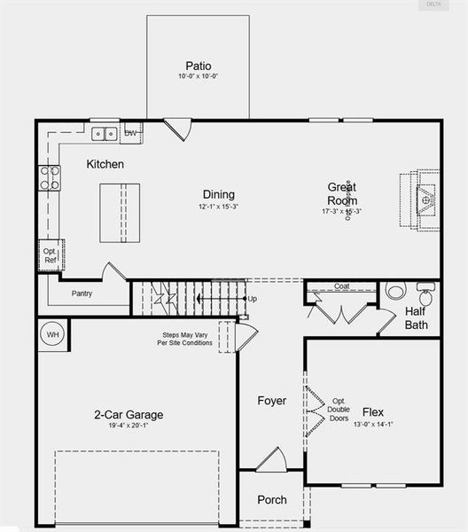 2D floor plan layout of this home in Falls Creek, Flowery Branch, GA (Image 3).