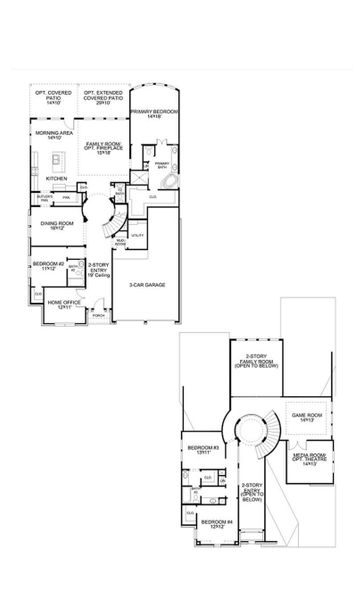 2D floor plan layout of this home in Midline, Houston, TX (Image 2). 2D floor plan layout of this home in Midline, Houston, TX (Image 2).