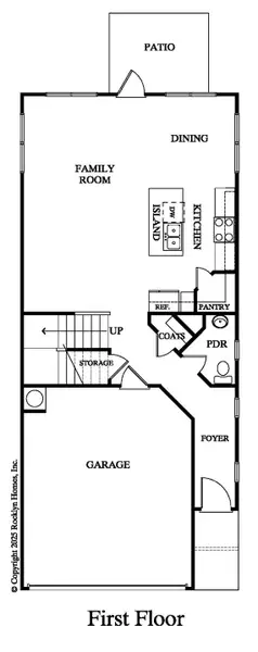 2D floor plan layout for the Crofton by Rocklyn Homes in Tribute, Hoschton, GA (Image 3).