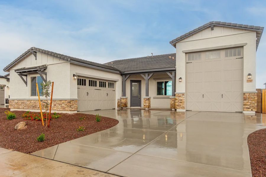 Exterior details and patio area of a home in Valencia at Granite Vista, Waddell (Image 3).