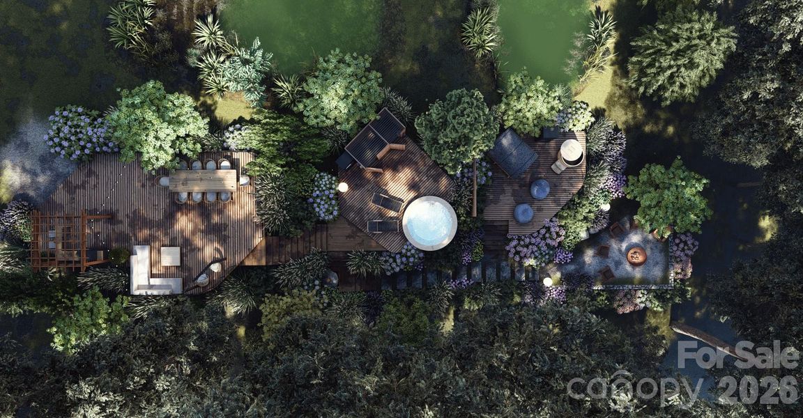 Community wellness area will include hot tub, sauna, outdoor kitchen and firepit