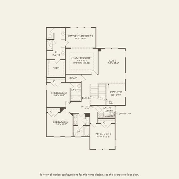 2D floor plan layout for the Leyton by Pulte Homes in Devonshire, Mount Juliet, TN (Image 5).