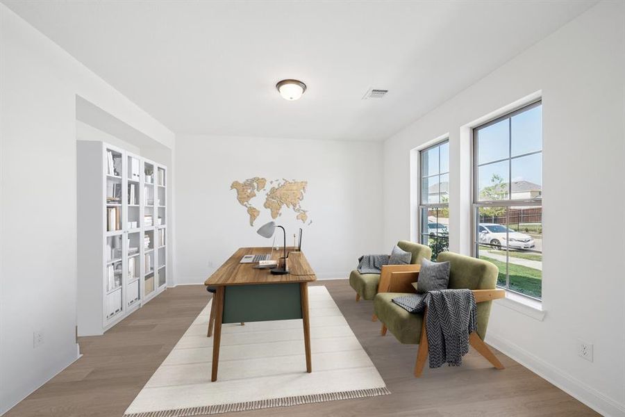 Furnished interior view inside a new home in Karis - Village Series, Crowley (Image 15). Furnished interior view inside a new home in Karis - Village Series, Crowley (Image 15).