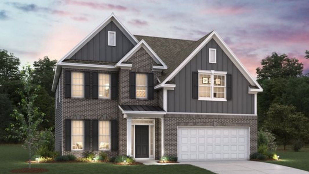 Representative exterior photo of a completed home built from the Fleetwood by D.R. Horton in Whitehawk Meadows, Travelers Rest, SC (Image 26).