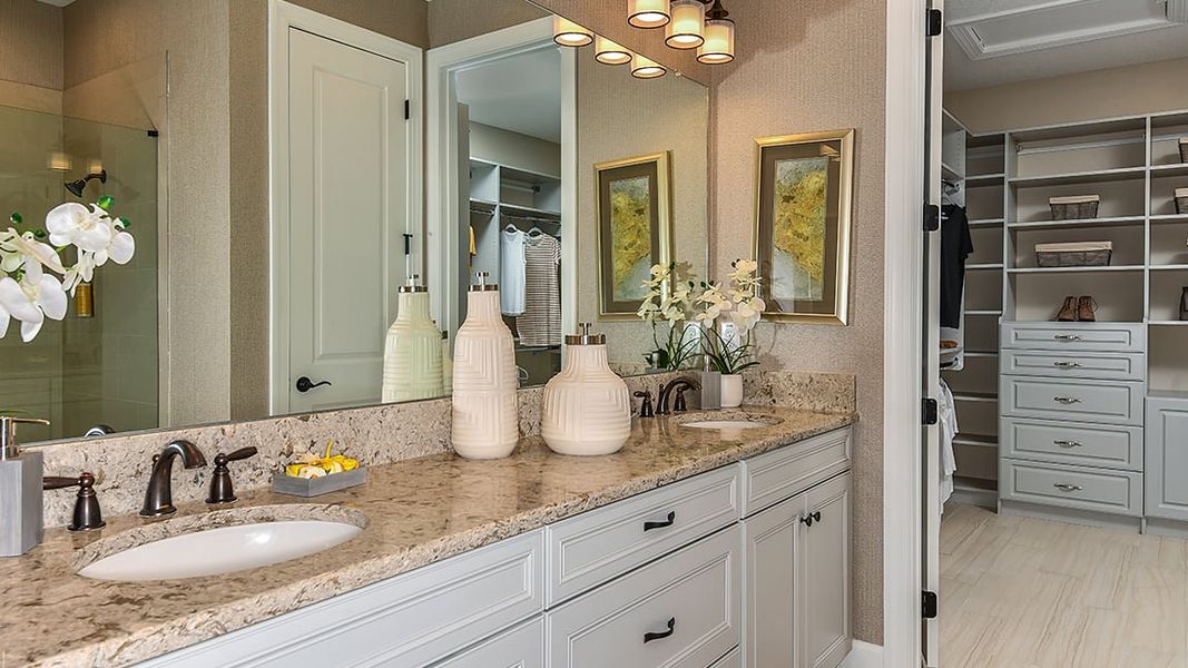 Furnished interior view inside a new home in Esplanade at Wiregrass Ranch, Wesley Chapel (Image 17). Furnished interior view inside a new home in Esplanade at Wiregrass Ranch, Wesley Chapel (Image 17).