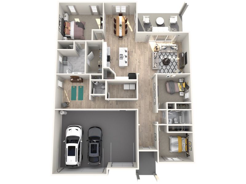 2D floor plan layout for the Coral by Meritage Homes in Hampton Park - Signature Series, Vero Beach, FL (Image 4). 2D floor plan layout for the Coral by Meritage Homes in Hampton Park - Signature Series, Vero Beach, FL (Image 4).