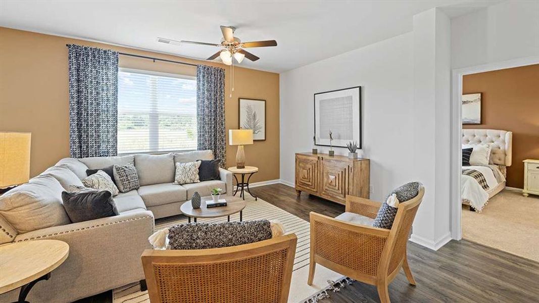 Furnished interior view inside a new home in The Preserve at Agricultural Village, Perry (Image 13). Furnished interior view inside a new home in The Preserve at Agricultural Village, Perry (Image 13).