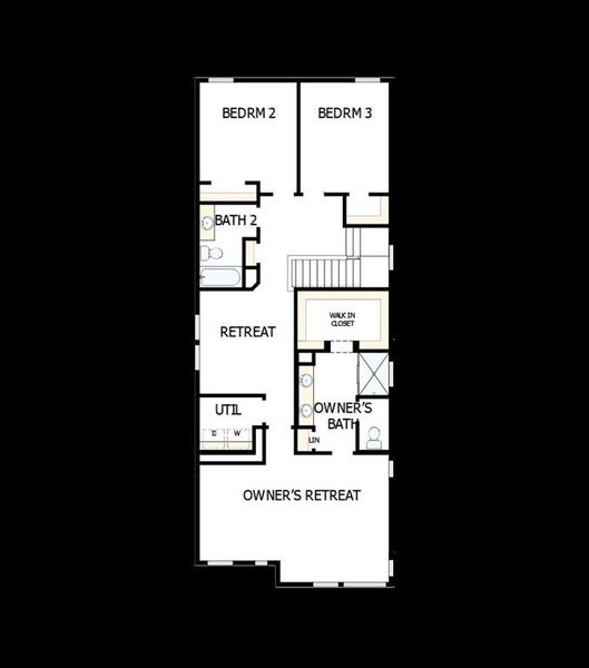 2D floor plan layout of this home in Painted Tree Woodland West – Cottages, McKinney, TX (Image 2).
