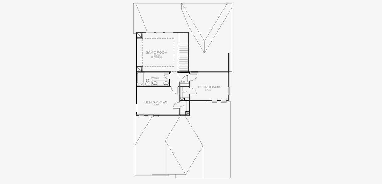2D floor plan layout for the 2444W by Perry Homes in Lakes of Cane Island, Katy, TX (Image 4).