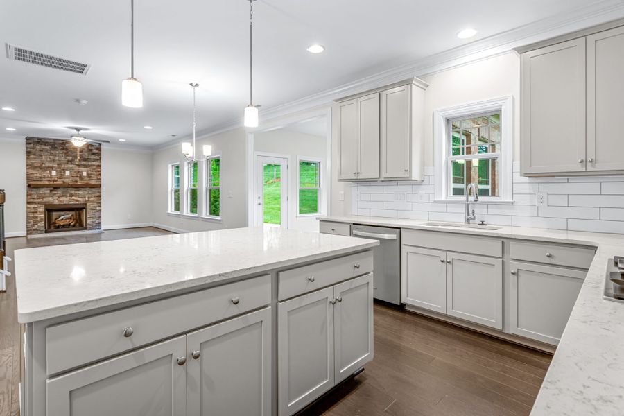 Representative furnished interior of a home built from the Kendall Lux by Keystone Homes NC in Weybridge, Burlington (Image 8).
