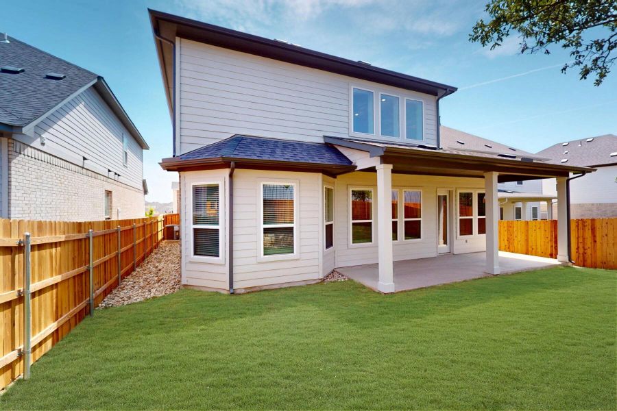Exterior details and patio area of a home in Edgewood, Leander (Image 24).