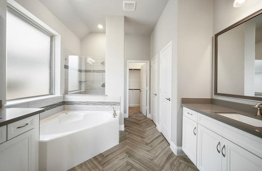 Furnished interior view inside a new home in Ellwood: Heritage Collection, Iowa Colony (Image 4). Furnished interior view inside a new home in Ellwood: Heritage Collection, Iowa Colony (Image 4).