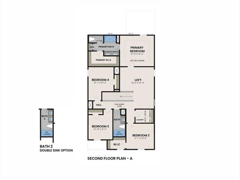 2D floor plan layout of this home in Cedar Farms, Winder, GA (Image 4).