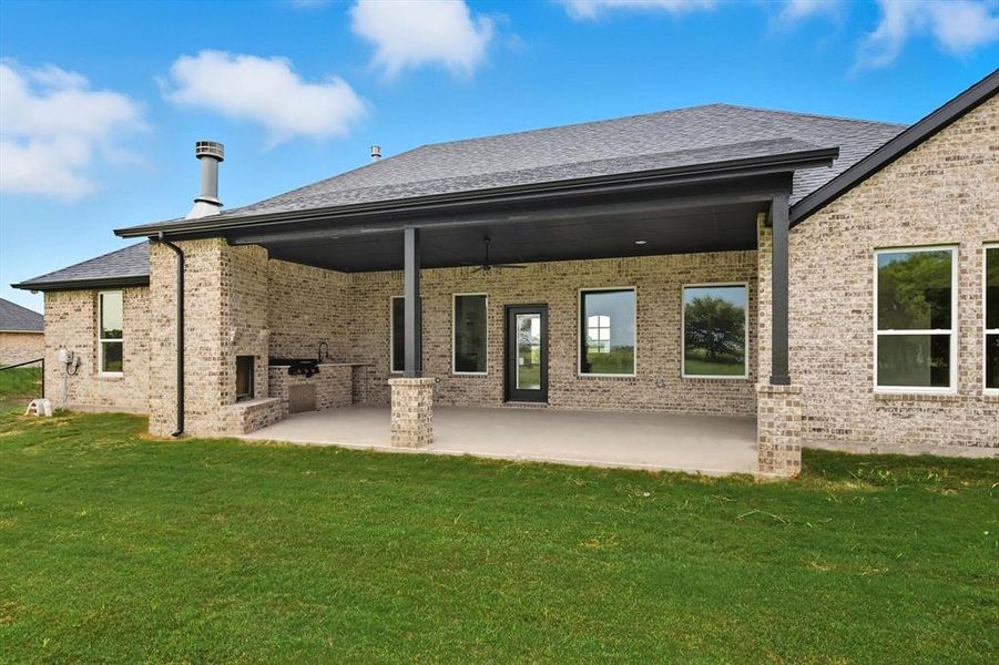 Exterior details and patio area of a home in , Sanger (Image 2). Exterior details and patio area of a home in , Sanger (Image 2).