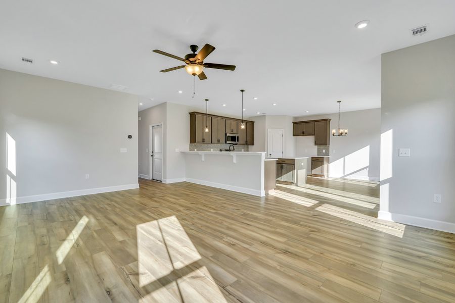 Edisto Great Room Perspective Toward Kitchen and Dining