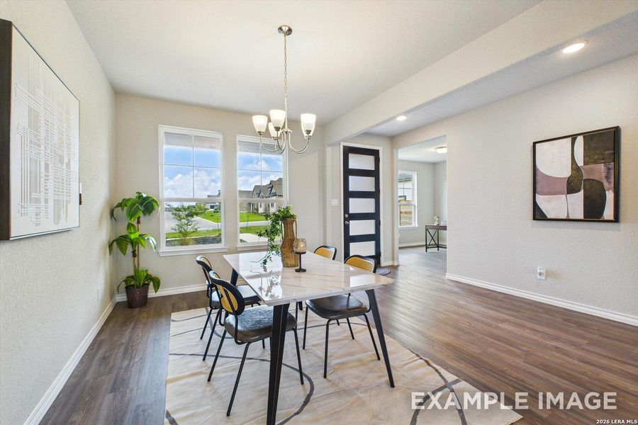 Furnished interior view inside a new home in Potranco Oaks, Castroville (Image 7).