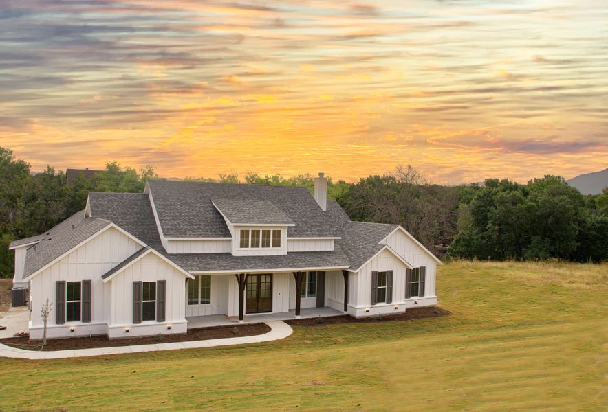 Representative exterior photo of a completed home built from the Hudson House by Trinity Classic Homes in Freeman Ranch, Weatherford, TX (Image 3).