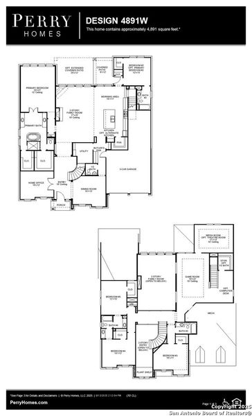 2D floor plan layout of this home in Johnson Ranch 70', Bulverde, TX (Image 3).