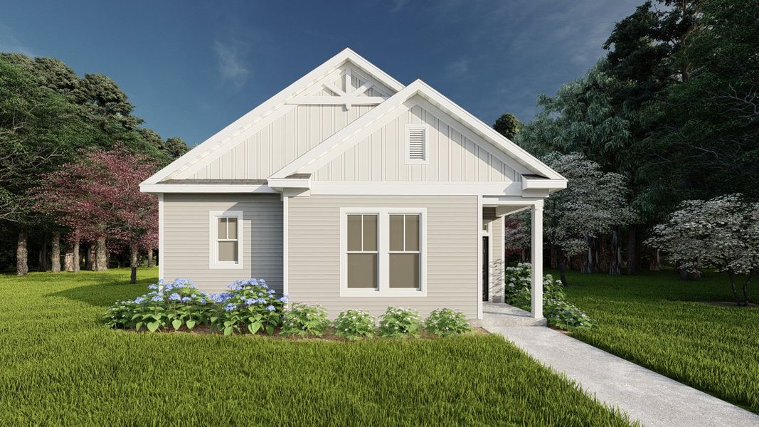 Representative exterior photo of a completed home built from the Robin by Ivey Homes in Tillery Park, Grovetown, GA (Image 2). Representative exterior photo of a completed home built from the Robin by Ivey Homes in Tillery Park, Grovetown, GA (Image 2).