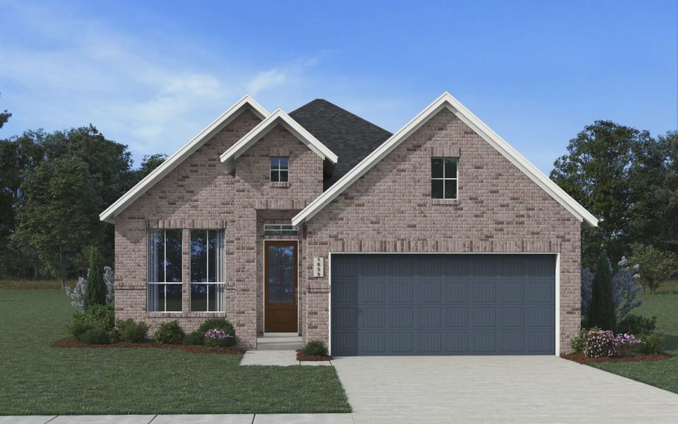 Representative exterior photo of a completed home built from the Aventura by Chesmar Homes in Bridgeland, Elgin, TX (Image 10).