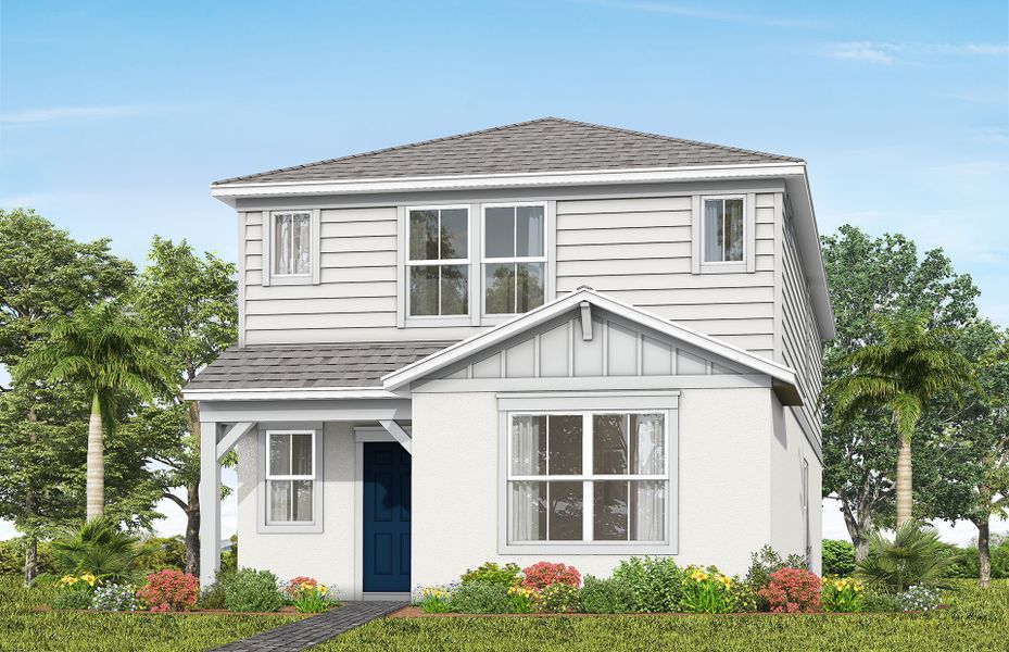 Representative exterior photo of a completed home built from the Caden by Pulte Homes in Lakehaven Estates, Clermont, FL (Image 10). Representative exterior photo of a completed home built from the Caden by Pulte Homes in Lakehaven Estates, Clermont, FL (Image 10).