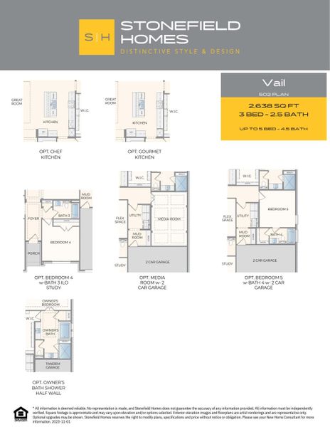 2D floor plan layout for the Vail by Stonefield Homes in Heath Golf and Yacht Club, Rockwall, TX (Image 7).
