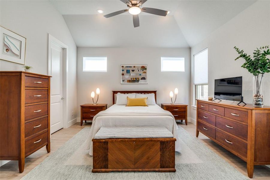 Another view of the master bedroom.  The walk in closet is through the door on the left side.