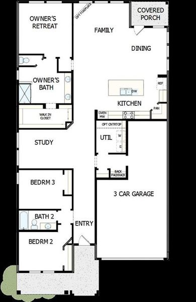 2D floor plan layout of this home in Treeline, Justin, TX (Image 4).