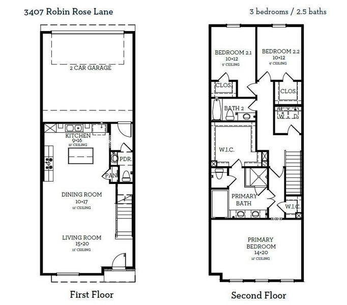 Two story floor plan Two story floor plan