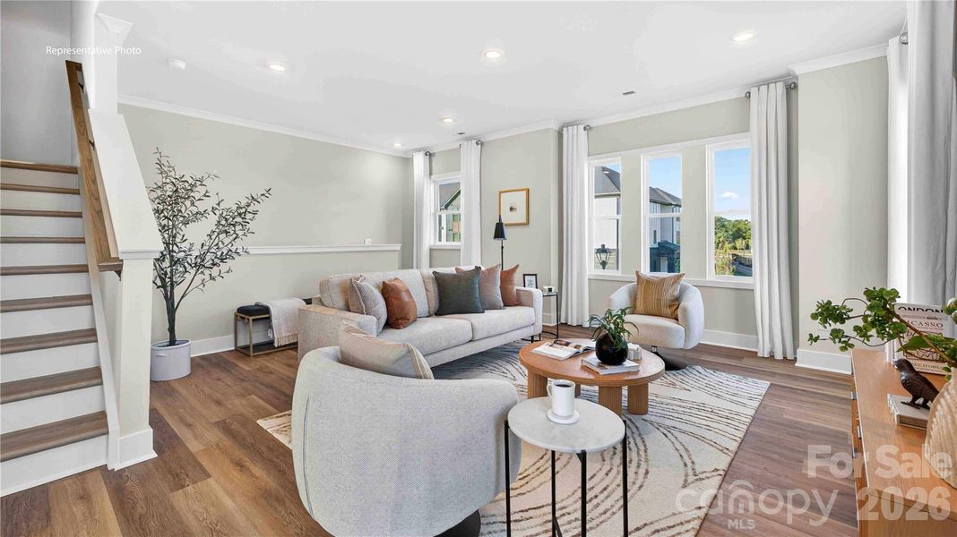 Furnished interior view inside a new home in The Townes at Lake Norman, Mooresville (Image 26).