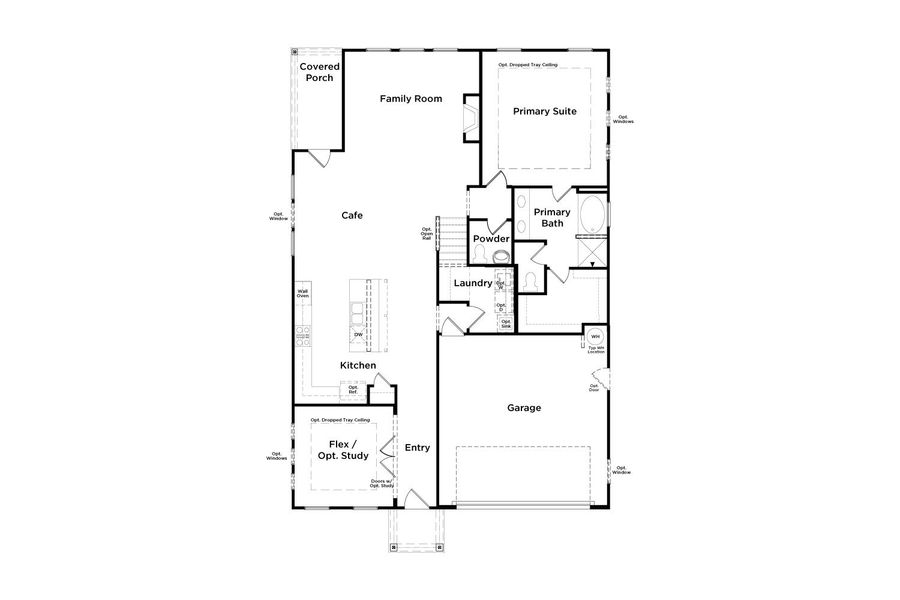 2D floor plan layout for the Ansley by DRB Homes in Hamilton Lakes, Loganville, GA (Image 3).