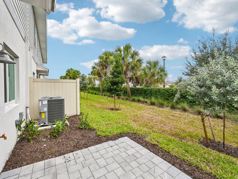 Exterior details and patio area of a home in Meritage Homes at Central Park, Port St. Lucie (Image 3). Exterior details and patio area of a home in Meritage Homes at Central Park, Port St. Lucie (Image 3).