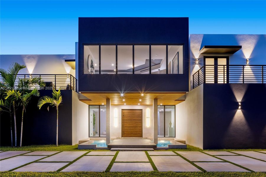 Front exterior of a new home in , Pinecrest, FL, highlighting curb appeal (Image 37).