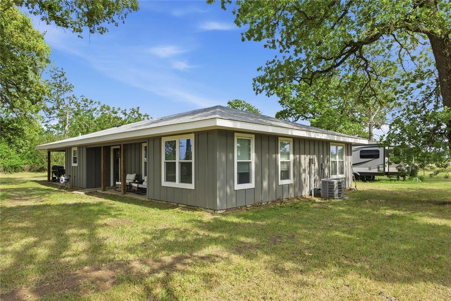 Exterior details and patio area of a home in , Rosebud (Image 21).