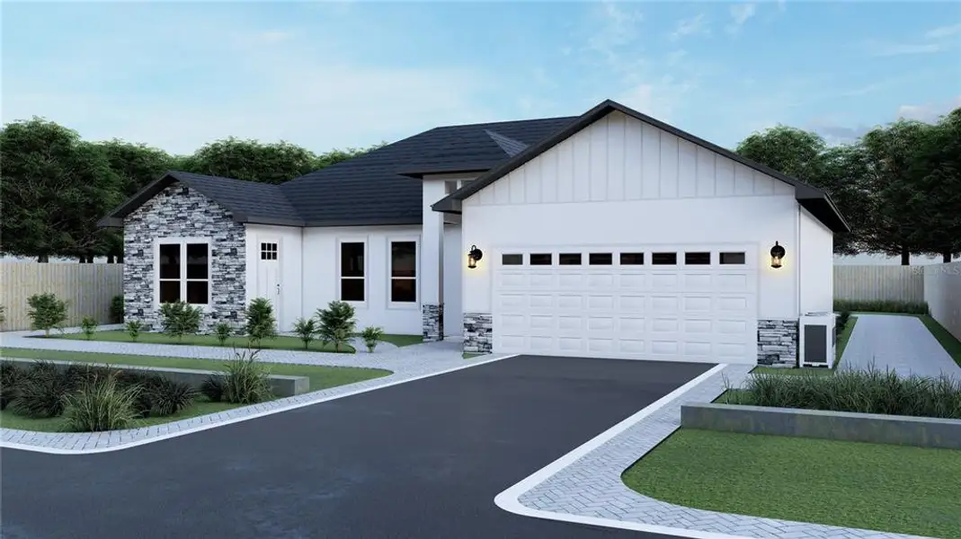 Front exterior of a new home in , Citrus Springs, FL, highlighting curb appeal (Image 1).